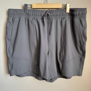 Mondetta Mens Active Performance Shorts Elastic Drawstring Waist Pocket Grey XXL